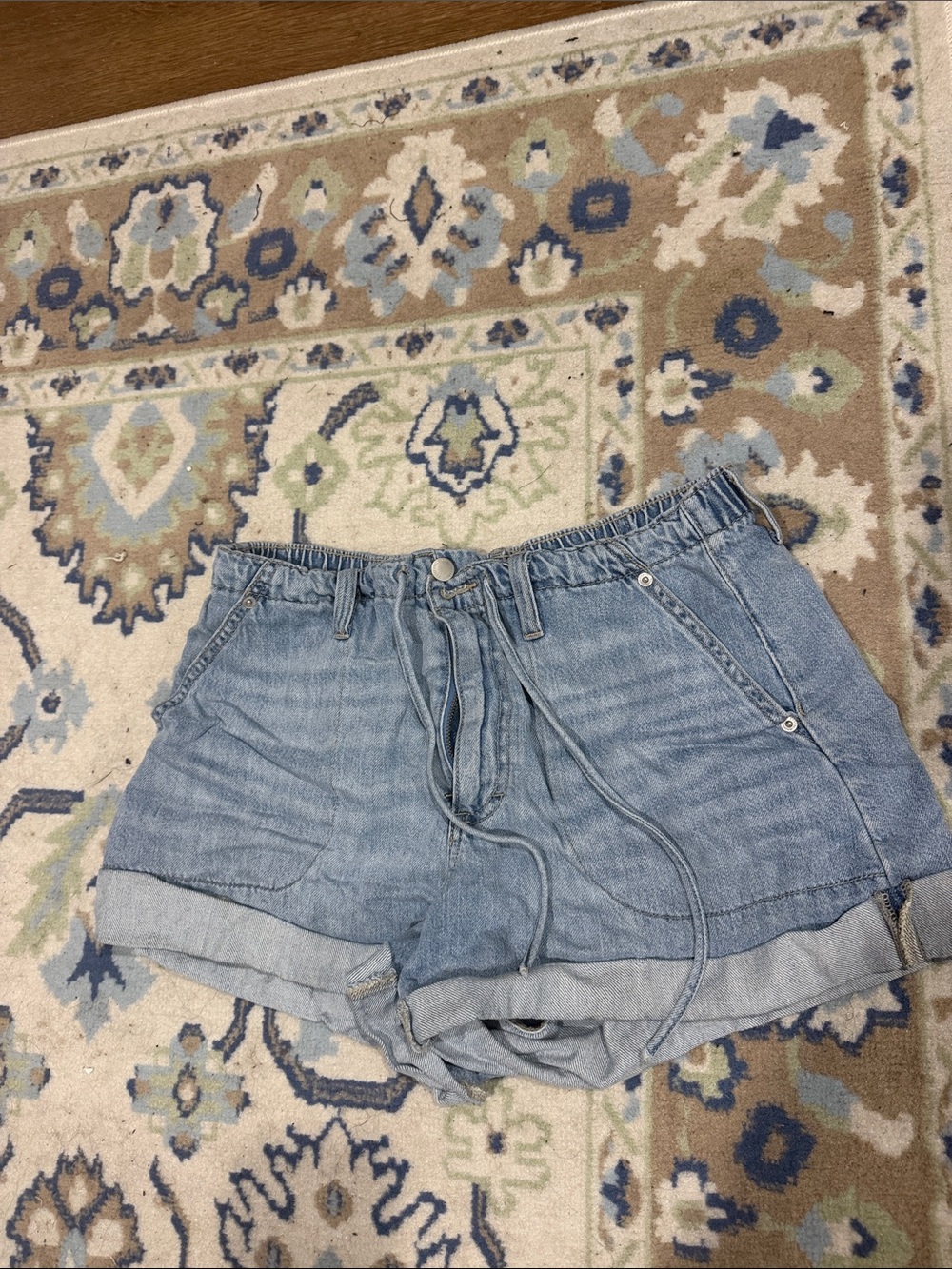 Universal Thread Light Blue Denim Drawstring Waist Shorts